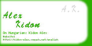 alex kidon business card